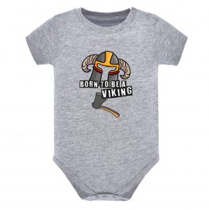 Bobies bébé born to be a viking gris chiné