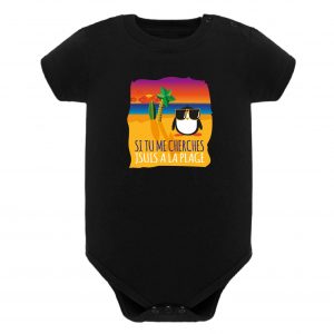 Body bébé - Humour pingouin plage