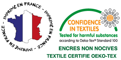 Bodies et Tshirts imprimés en France sur des tissus certifiés OEKO TEX avec des encres non nocives pour la santé de bébé