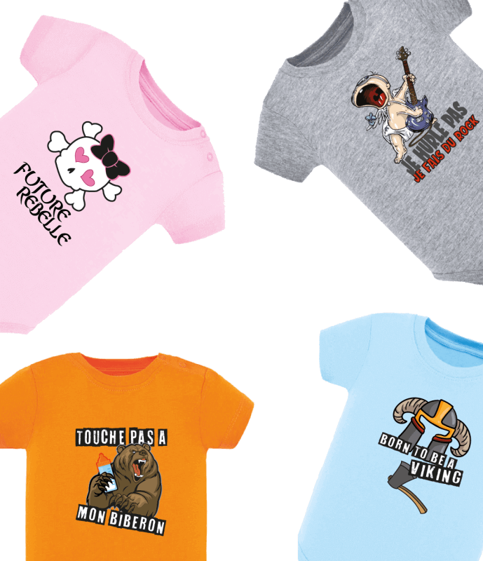 tshirt et bodys bebe badass rock rebelle