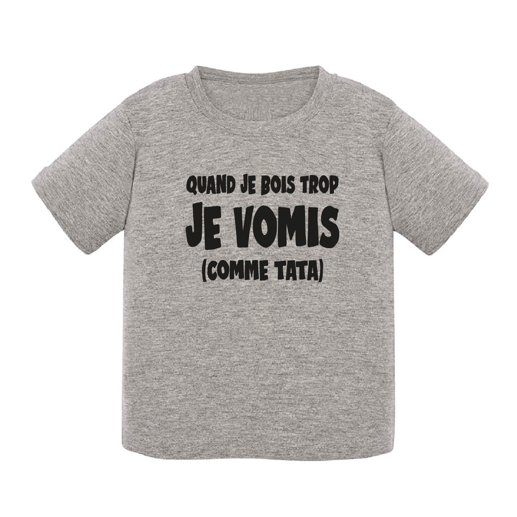 Spreadshirt Body Bébé Bio "Parfois Je Vomis Quand Je Bois Trop (comme Tata)" - Manches Courtes