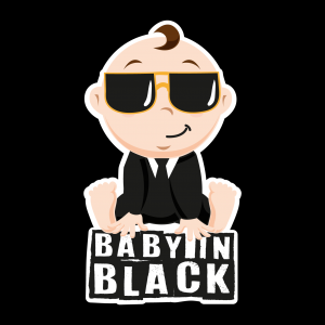 logo humour baby in black